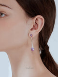 Violet Crystal Tassel Earrings