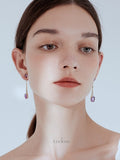 Violet Crystal Tassel Earrings