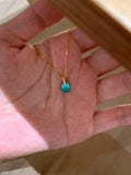 S925 Sterling Silver Paraiba Blue Teardrop Necklace
