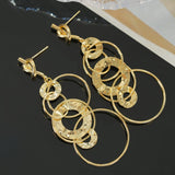 Modern Asymmetric Metal Hoop Earrings