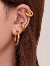 Two-Tone Hoop Earring – 18K Gold-Plated Stainless Steel, Minimalist & Versatile