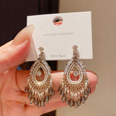 Vintage Palace Ethnic Crystal Tassel Earrings