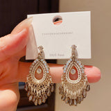 Vintage Palace Ethnic Crystal Tassel Earrings