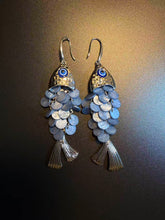 Wave Whispers Blue Fish Earring