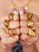 Wide Hollow Open Ring – Minimalist Chunky Stainless Steel Statement Band, 18K Gold Plated Adjustable Knuckle Ring