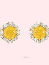 Ice Fire Yellow Stud Earrings