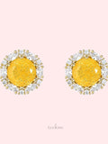 Ice Fire Yellow Stud Earrings