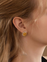 Ice Fire Yellow Stud Earrings