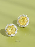 Ice Fire Yellow Stud Earrings