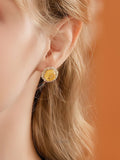Ice Fire Yellow Stud Earrings