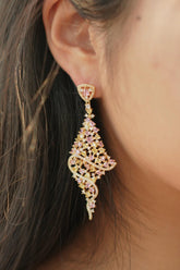 Nyx Yellow Crystal Tassel Drop Earrings