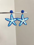 Hawaiian braided blue starfar earring