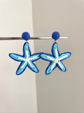 Hawaiian braided blue starfar earring