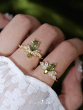 Vintage Marquise Green Stone Cocktail Ring