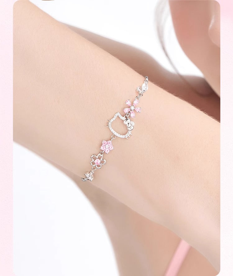 Cute Solid Sterling Silver Bracelet for Women & Girls