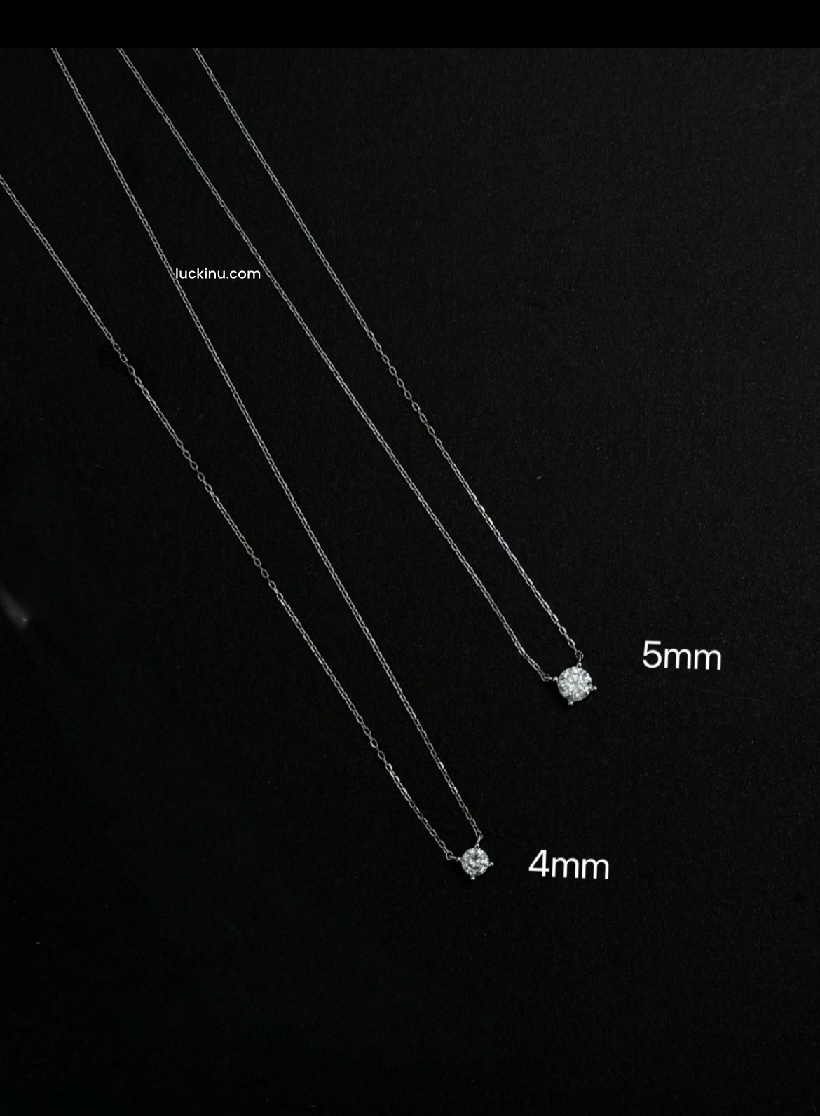 925 Silver Classic 4mm 5mm Booger Diamond Pendant Necklace