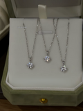 925 Silver Dainty Solitaire Necklace
