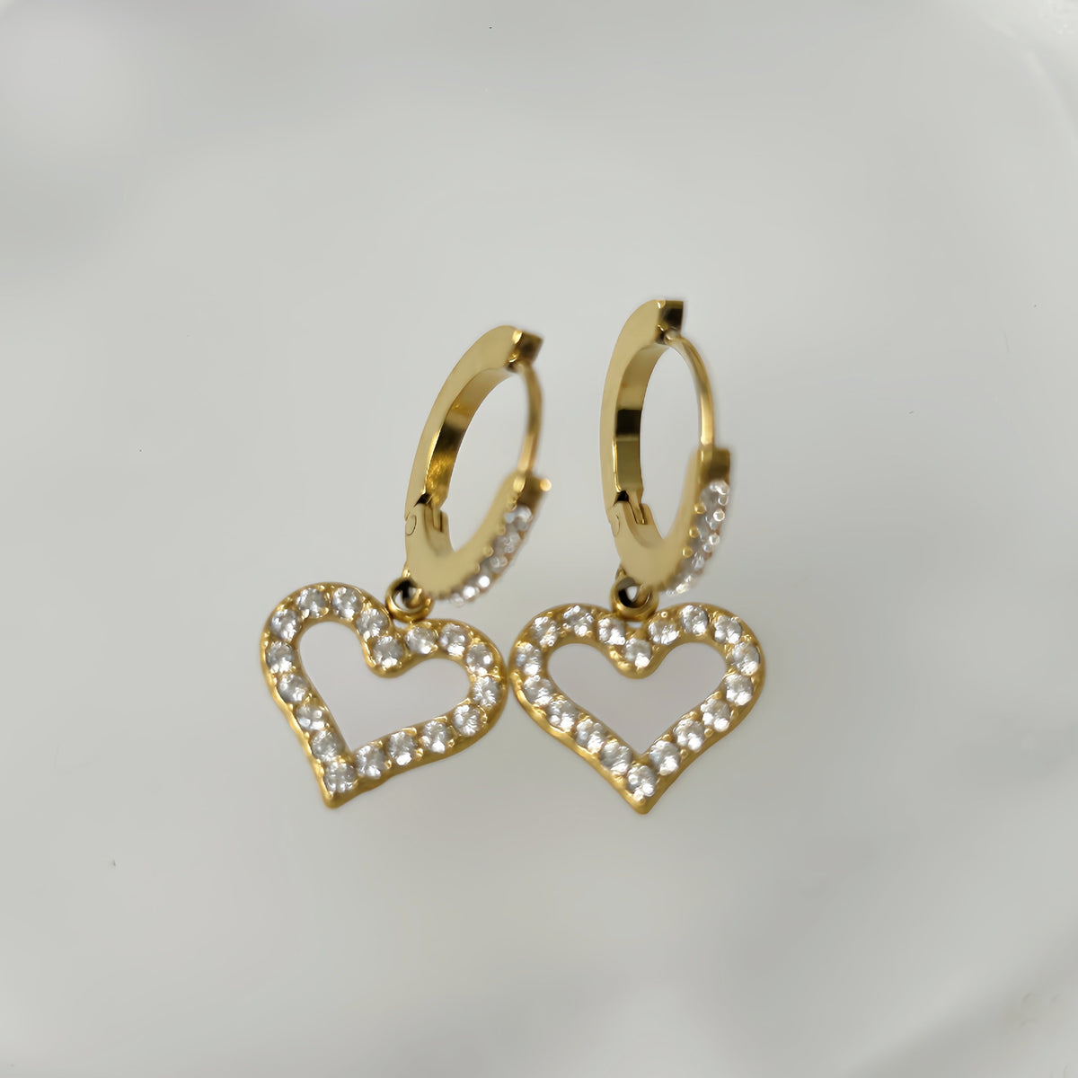 Heart Zircon Heart Earring