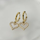 Heart Zircon Heart Earring