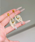 Luminous Glass Leaf Earrings