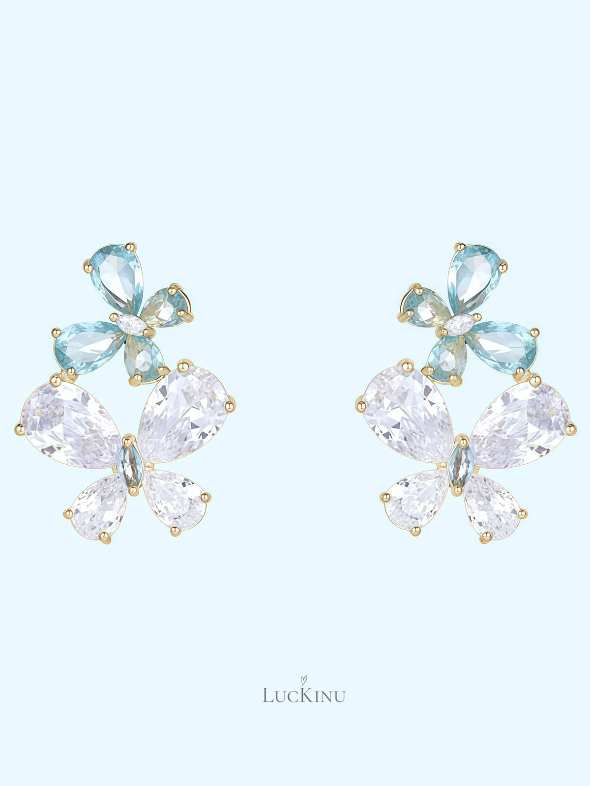 Icy Blue Butterfly Earrings