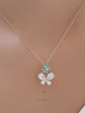 Icy Blue Butterfly Necklace