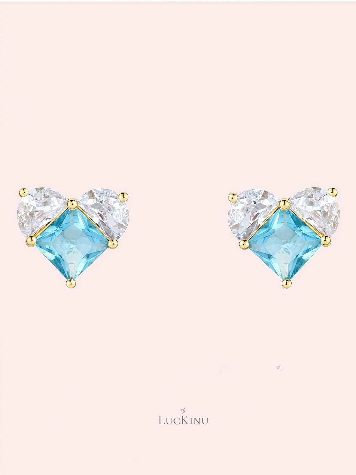 Icy Blue Heart Earrings