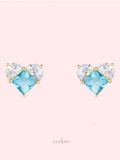 Icy Blue Heart Earrings