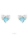 Icy Blue Heart Earrings