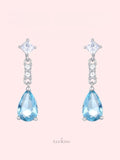 Dainty Mist Blue Teardrop Earrings