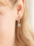 Dainty Mist Blue Teardrop Earrings