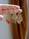 Purple Stone of luck Earrings Gypsy Bohemian