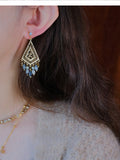 Blue Stone of luck Earrings Gypsy Bohemian