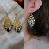 Blue Stone of luck Earrings Gypsy Bohemian