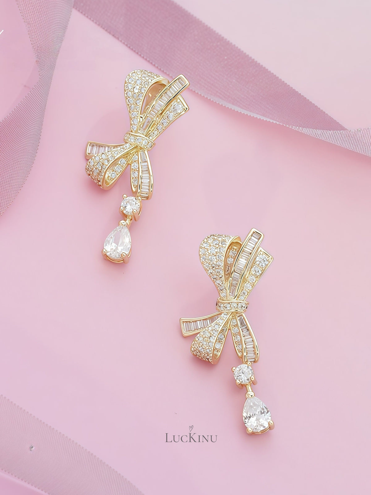 Luminous Bow Teardrop Earrings