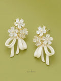 Cream Ribbon Bouquet Earrings