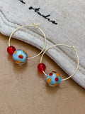 Colorful Resin Ball Hoop Earrings