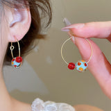 Colorful Resin Ball Hoop Earrings