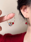 Colorful Resin Ball Hoop Earrings