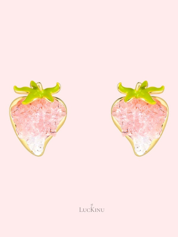 Pink Strawberry Earrings
