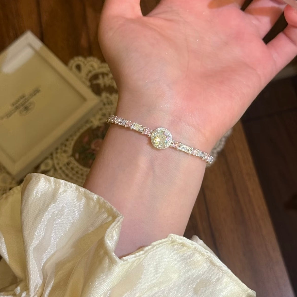 Dainty Full Pave Crystal Zircon Bracelet