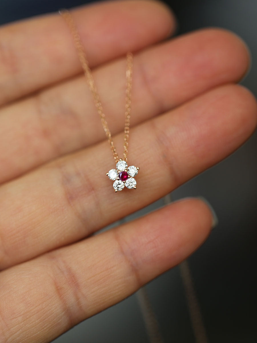 flower sterling silver necklace