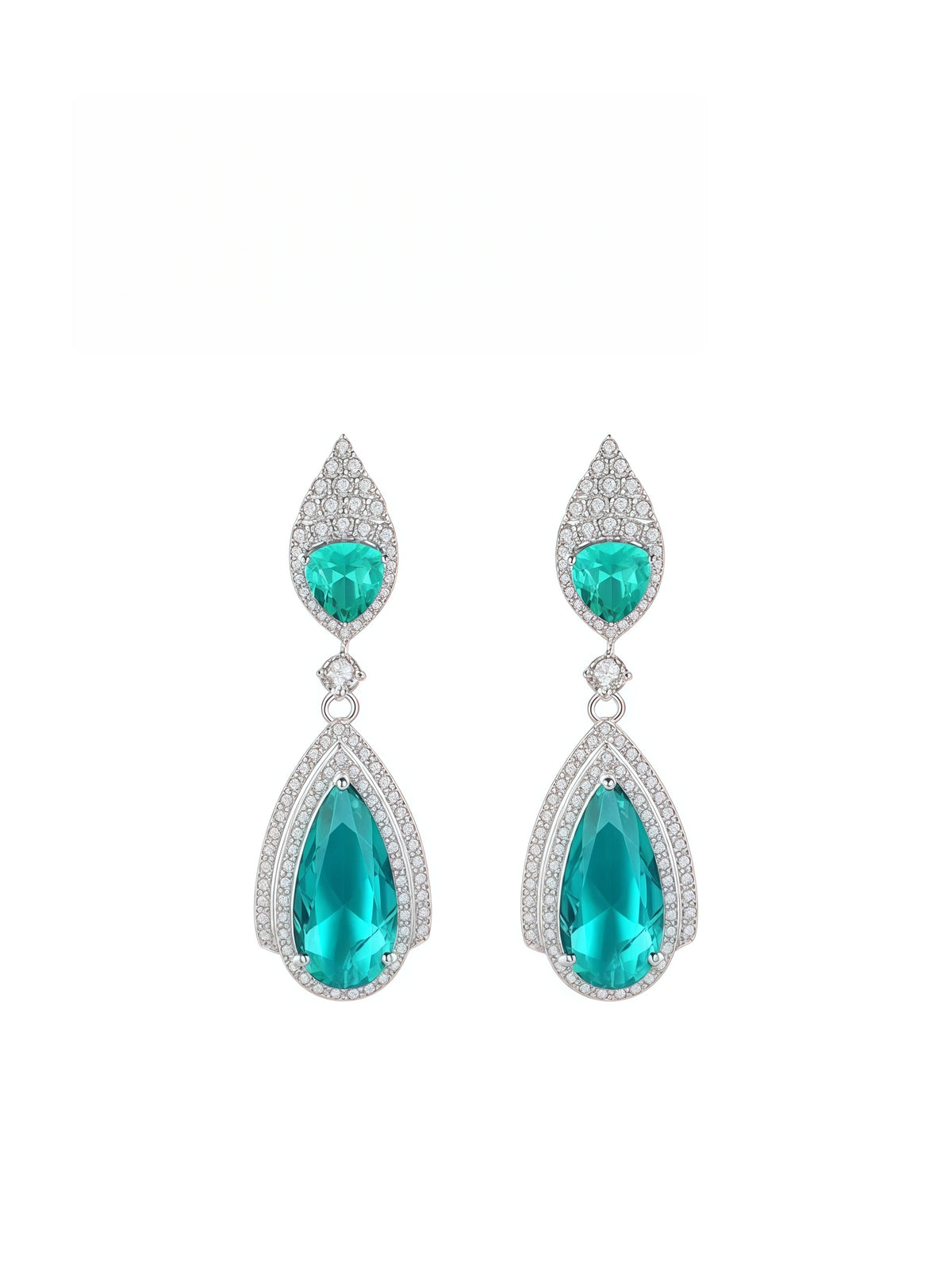Galaxy Kiss Silver Teardrop Tourmaline Earrings