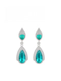 Galaxy Kiss Silver Teardrop Tourmaline Earrings