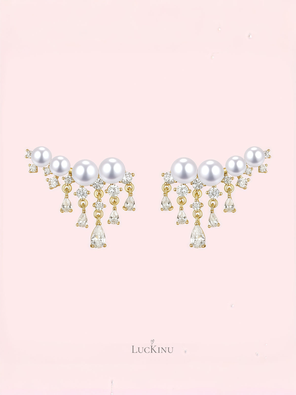 Pearl Curve Tassel Earrings