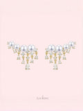 Pearl Curve Tassel Earrings