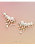 Pearl Curve Tassel Earrings