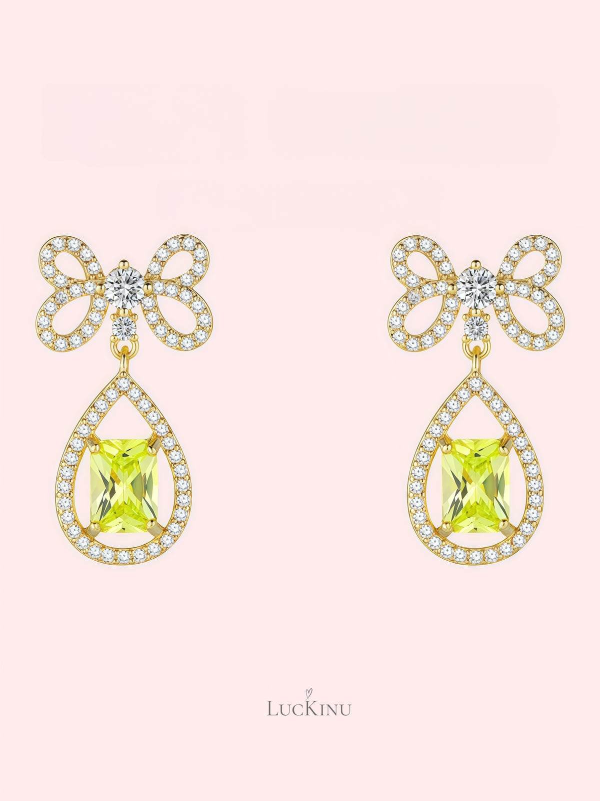 Apple Green Bow Earrings