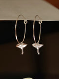 Mushroom Nature-Inspired Silver Earring