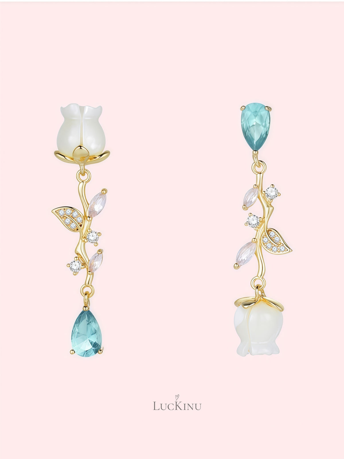 Shell Bloom Asymmetric Earrings